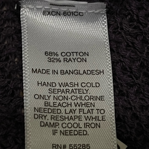 EUC EXPRESS Purple Loose Knit Top with Adjustable Side Rushing - Picture 6 of 8